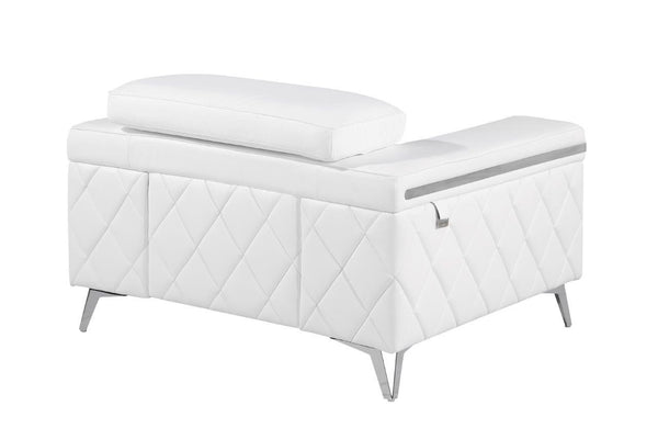 Homeroots 42" Silver Metallic Arm Chair White  534093