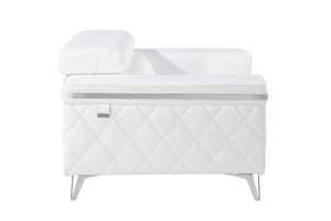 Homeroots 42" Silver Metallic Arm Chair White  534093