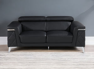HomeRoots 69" Faux Leather Love Seat - Contemporary Comfort with Pillow-Top Arms for Modern Living Spaces WHITE 534096