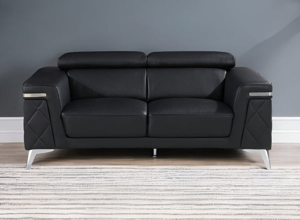 HomeRoots 69" Faux Leather Love Seat - Contemporary Comfort with Pillow-Top Arms for Modern Living Spaces WHITE 534096