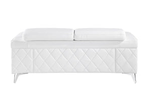 HomeRoots 69" Faux Leather Love Seat - Contemporary Comfort with Pillow-Top Arms for Modern Living Spaces WHITE 534098