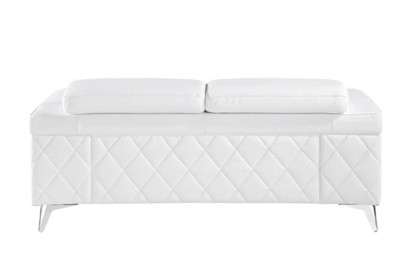 HomeRoots 69" Faux Leather Love Seat - Contemporary Comfort with Pillow-Top Arms for Modern Living Spaces WHITE 534098