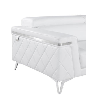 HomeRoots 69" Faux Leather Love Seat - Contemporary Comfort with Pillow-Top Arms for Modern Living Spaces WHITE 534098