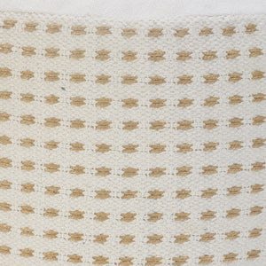 Homeroots 18" White Jute Round Geometric Pouf Ottoman   534099