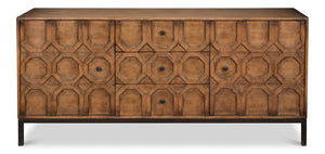 Sarreid Becket Sideboard Brown - Stylish Reclaimed Pine Design With Rich Brown Finish For Modern Homes Brown  53410-2