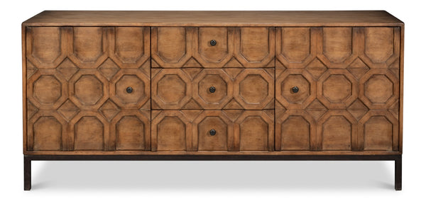Sarreid Becket Sideboard Brown - Stylish Reclaimed Pine Design With Rich Brown Finish For Modern Homes Brown  53410-2