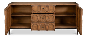Sarreid Becket Sideboard Brown - Stylish Reclaimed Pine Design With Rich Brown Finish For Modern Homes Brown  53410-2