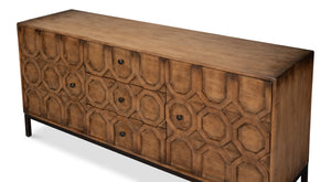Sarreid Becket Sideboard Brown - Stylish Reclaimed Pine Design With Rich Brown Finish For Modern Homes Brown  53410-2
