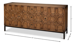 Sarreid Becket Sideboard Brown - Stylish Reclaimed Pine Design With Rich Brown Finish For Modern Homes Brown  53410-2