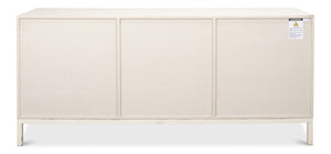Sarreid Becket Sideboard In Antique White - Stylish Reclaimed Pine Storage For Your Elegant Home Decor White  53410-3