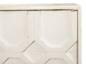 Sarreid Becket Sideboard In Antique White - Stylish Reclaimed Pine Storage For Your Elegant Home Decor White  53410-3