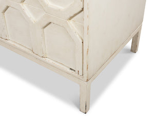 Sarreid Becket Sideboard In Antique White - Stylish Reclaimed Pine Storage For Your Elegant Home Decor White  53410-3