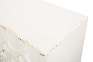 Sarreid Becket Sideboard In Antique White - Stylish Reclaimed Pine Storage For Your Elegant Home Decor White  53410-3