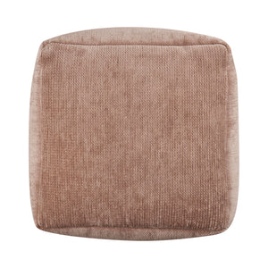 Homeroots 18" Beige Chenille Cube Pouf Ottoman Beige  534103