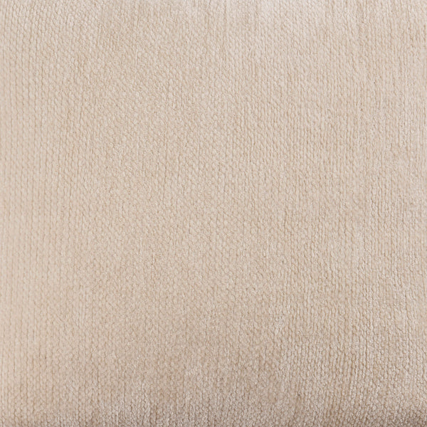 Homeroots 18" Ivory Chenille Cube Pouf Ottoman Ivory  534104