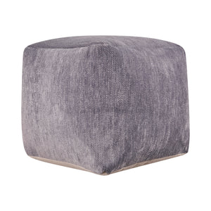 Homeroots 18" Gray Chenille Cube Pouf Ottoman Gray  534105