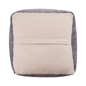 Homeroots 18" Gray Chenille Cube Pouf Ottoman Gray  534105