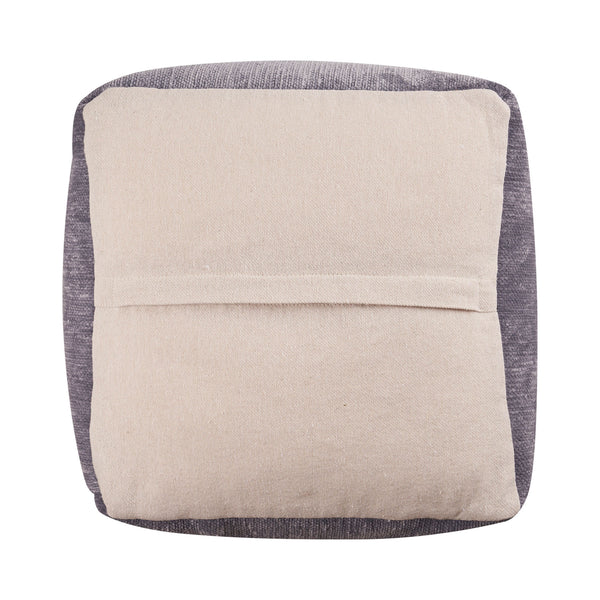 Homeroots 18" Gray Chenille Cube Pouf Ottoman Gray  534105