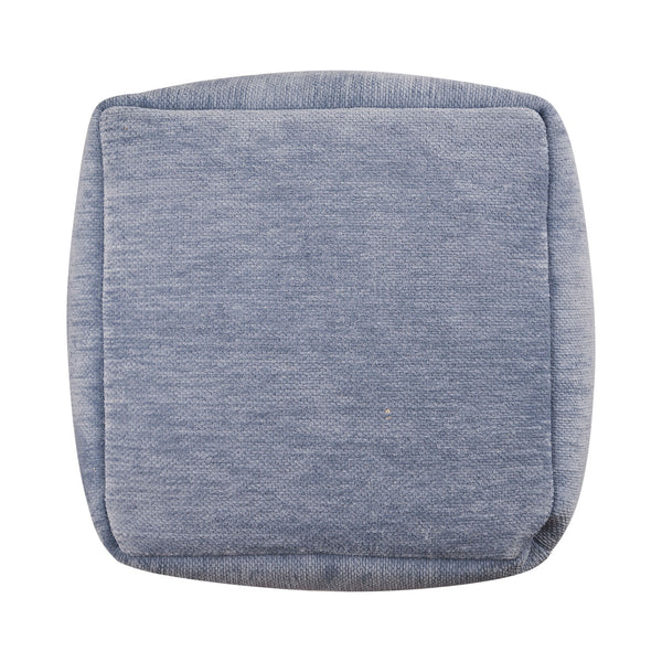 Homeroots 18" Blue Chenille Cube Pouf Ottoman Blue  534106