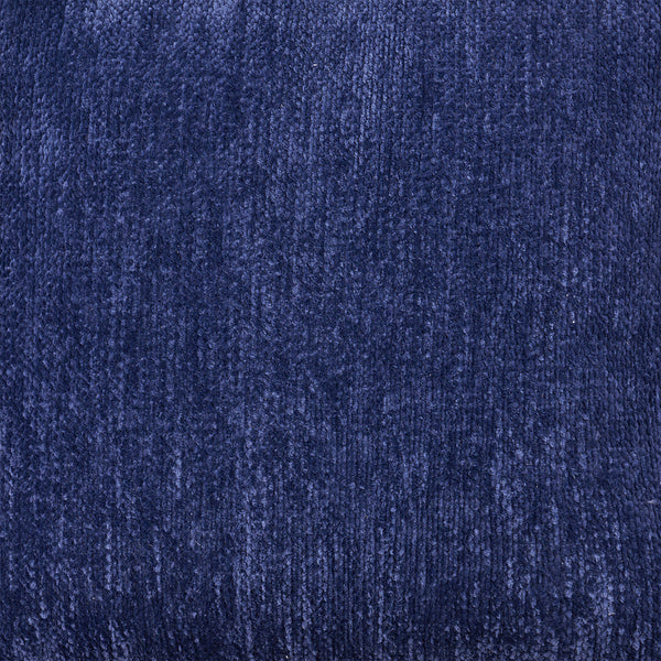 Homeroots 18" Blue Chenille Cube Pouf Ottoman Navy Blue  534107