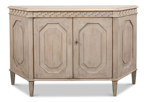 Sarreid Wrenn Credenza In Stone Grey - Stylish Reclaimed Pine Storage Solution For Modern Interiors Grey  53411-1