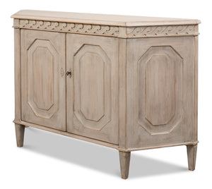 Sarreid Wrenn Credenza In Stone Grey - Stylish Reclaimed Pine Storage Solution For Modern Interiors Grey  53411-1