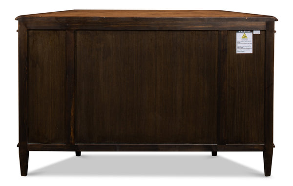 Sarreid Wrenn Credenza Brown - Rustic Reclaimed Pine Storage Solution For Your Home Office Or Living Space Brown  53411-2