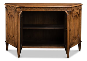 Sarreid Wrenn Credenza Brown - Rustic Reclaimed Pine Storage Solution For Your Home Office Or Living Space Brown  53411-2