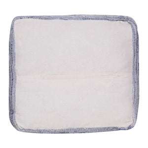 Homeroots 18" Blue Cotton Cube Striped Pouf Ottoman   534111