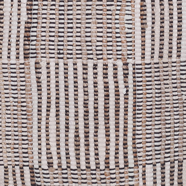 Homeroots 18" Brown Cotton Cube Geometric Pouf Ottoman   534112