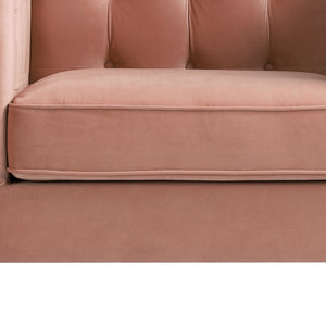 Homeroots 34" Blush And Espresso Velvet Tufted Club Chair Blush  534117