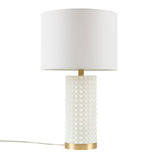 INK+IVY Grace Ivy Transitional Textured Dot Table Lamp II153-0146 White/Gold