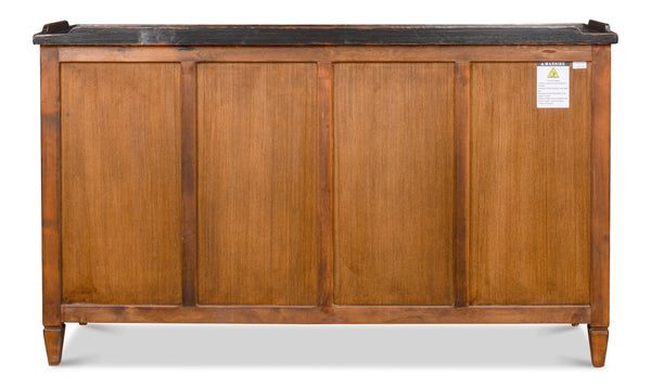 Sarreid Madigan Sideboard: Elegant Antique Black Finish With Reclaimed Wood For Timeless Home Style Black  53412-5