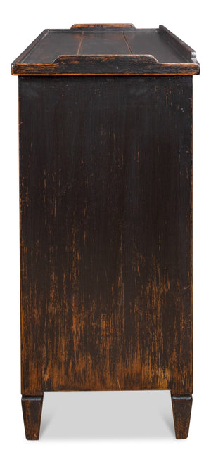 Sarreid Madigan Sideboard: Elegant Antique Black Finish With Reclaimed Wood For Timeless Home Style Black  53412-5