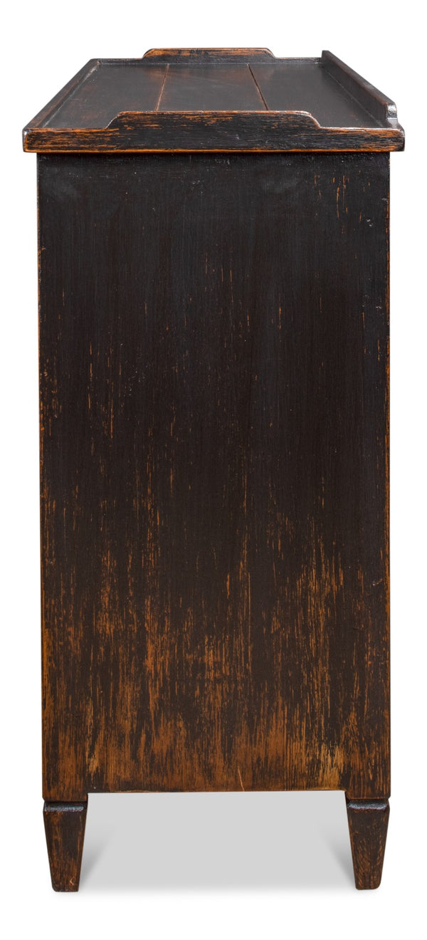 Sarreid Madigan Sideboard: Elegant Antique Black Finish With Reclaimed Wood For Timeless Home Style Black  53412-5