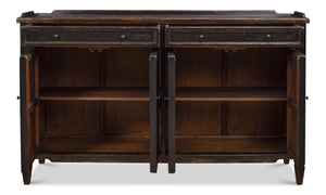 Sarreid Madigan Sideboard: Elegant Antique Black Finish With Reclaimed Wood For Timeless Home Style Black  53412-5