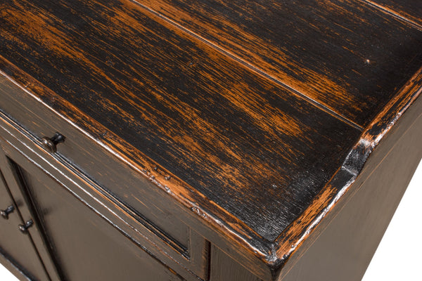Sarreid Madigan Sideboard: Elegant Antique Black Finish With Reclaimed Wood For Timeless Home Style Black  53412-5