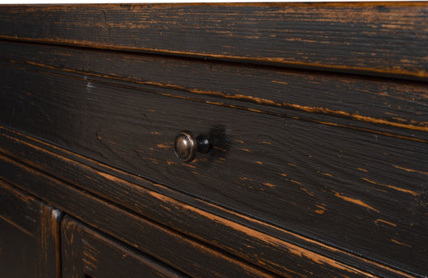 Sarreid Madigan Sideboard: Elegant Antique Black Finish With Reclaimed Wood For Timeless Home Style Black  53412-5
