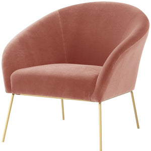 Homeroots 31" Blush And Gold Velvet Barrel Chair   534131