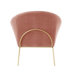 Homeroots 31" Blush And Gold Velvet Barrel Chair   534131