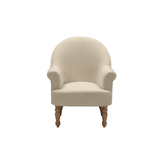 Homeroots 33" Pale Beige And Brown Linen Arm Chair Light Beige  534139