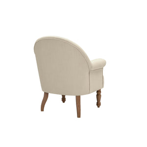Homeroots 33" Pale Beige And Brown Linen Arm Chair Light Beige  534139