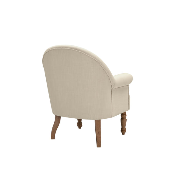 Homeroots 33" Pale Beige And Brown Linen Arm Chair Light Beige  534139