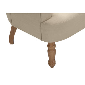 Homeroots 33" Pale Beige And Brown Linen Arm Chair Light Beige  534139