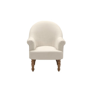 Homeroots 33" Cream And Brown Linen Arm Chair Cream White  534140