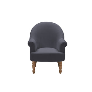 Homeroots 33" Dark Gray And Brown Linen Arm Chair Dark Grey  534141