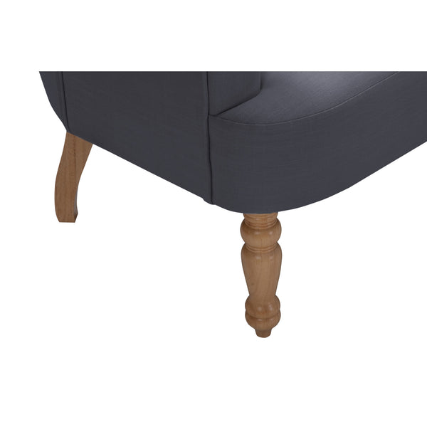 Homeroots 33" Dark Gray And Brown Linen Arm Chair Dark Grey  534141