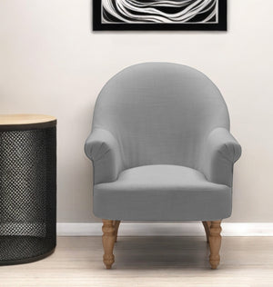 Homeroots 33" Gray And Brown Linen Arm Chair Grey  534142