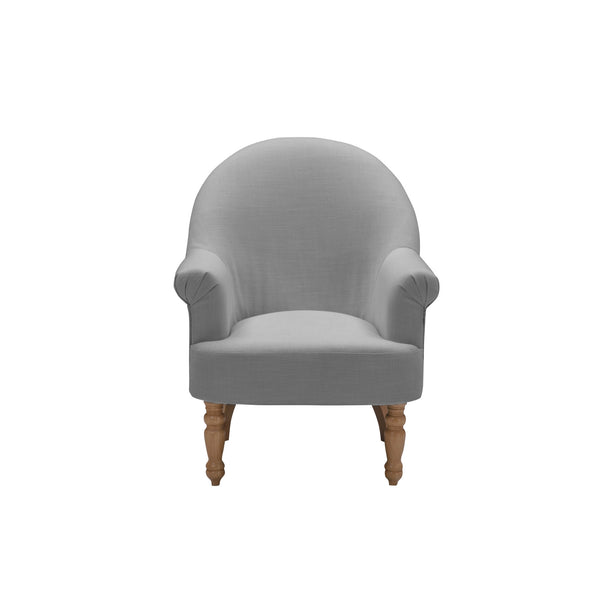 Homeroots 33" Gray And Brown Linen Arm Chair Grey  534142