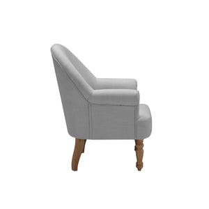 Homeroots 33" Gray And Brown Linen Arm Chair Grey  534142